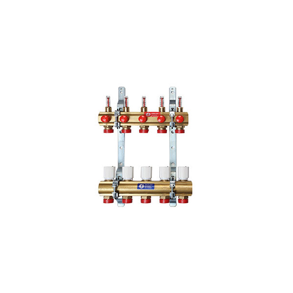 Giacomini Сборный коллекторный узел с расходомерами 1" x 3/4"E /10