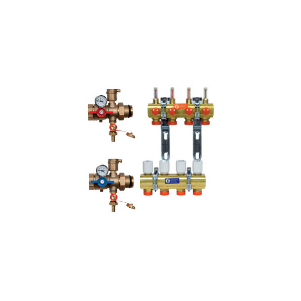 Giacomini Комплект коллекторного узла с расходомерами 1" x 18 /9